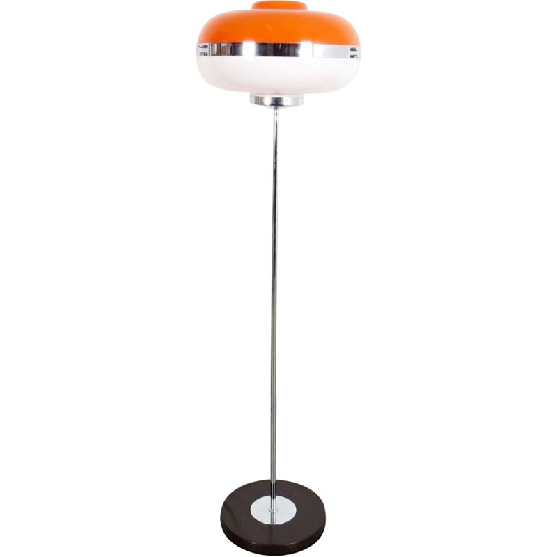 Vintage orange and white floor lamp by Meblo, 1970