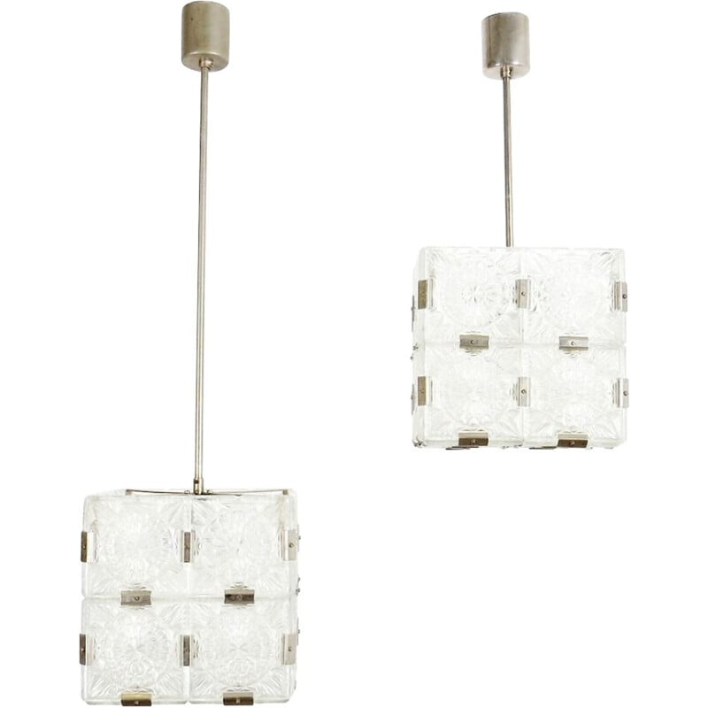 Pair of vintage pendant lights by Kamenicky Senov, 1970s