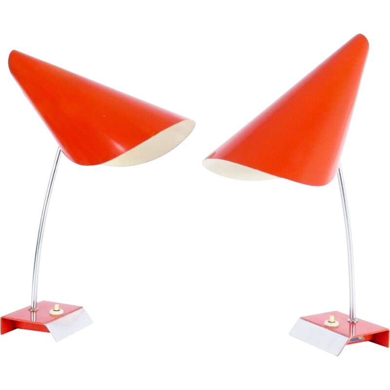 Pair of vintage table lamps by Josef Hurka, 1970s