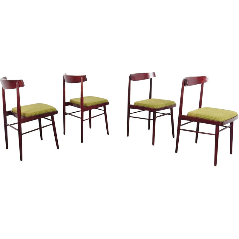 Set of 4 vintage dining chairs, Czechoslovakia, 1970s
