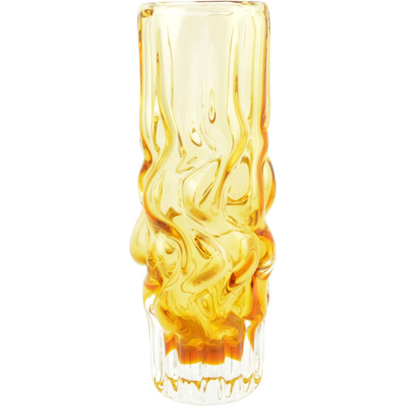 Glass vintage vase, designed by P. Hlava, Czechoslovakia, 1960s