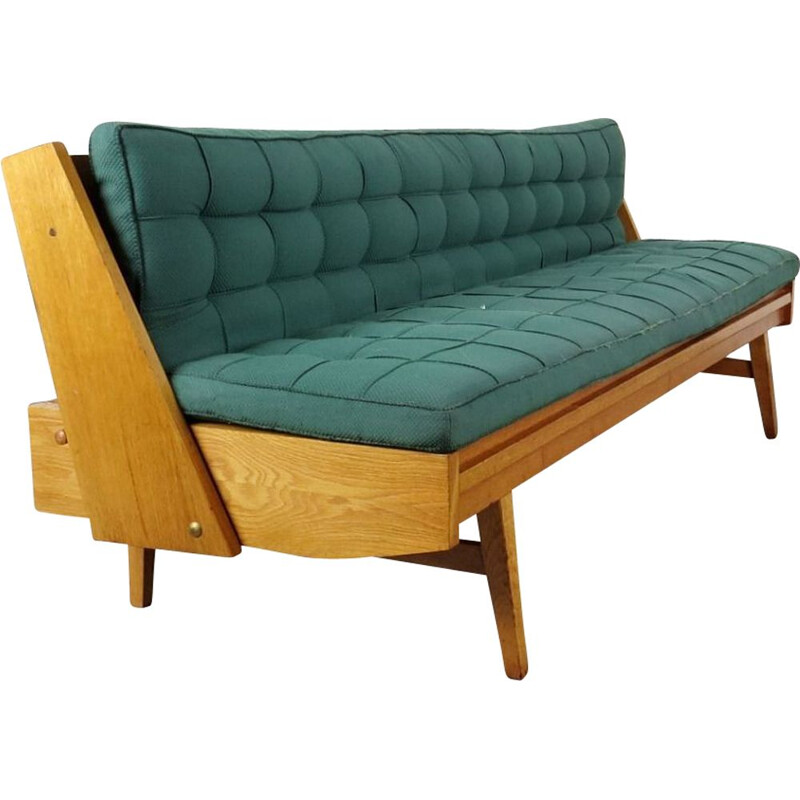 Blue vintage 3-seater sofa, 1970s