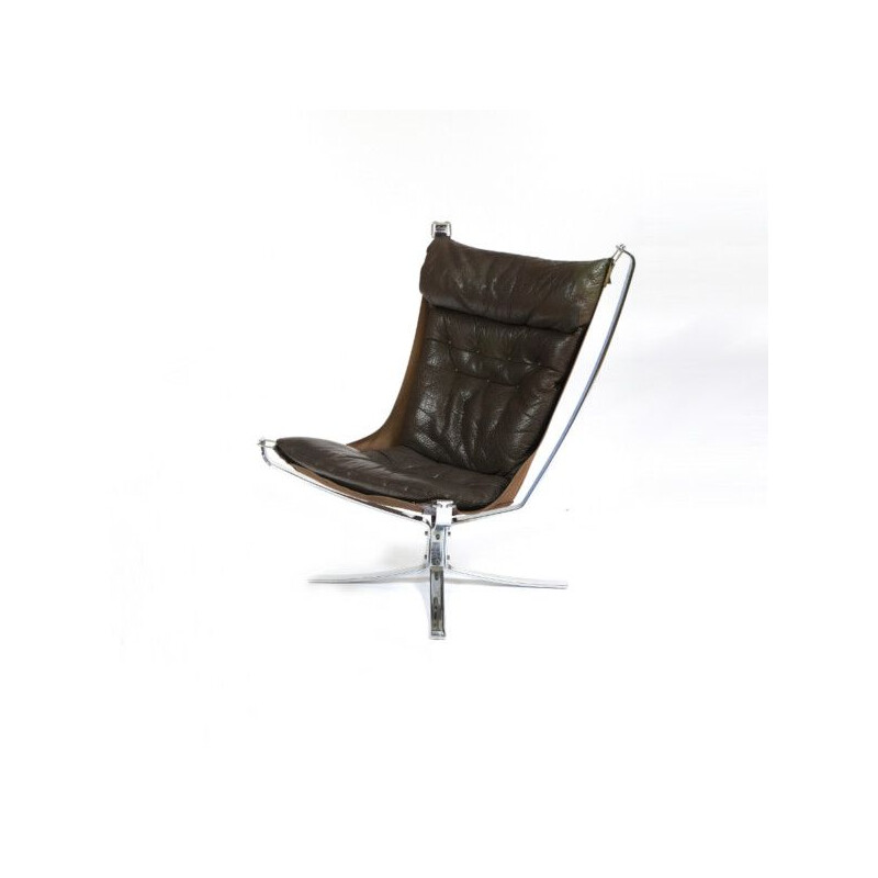 Vintage Falcon armchair in chrome by Sigurd Ressell for Vatne Mobler, 1970s