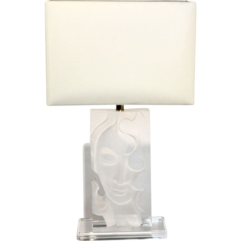 Vntage Tischlampe aus Lucite und Messing, 1970