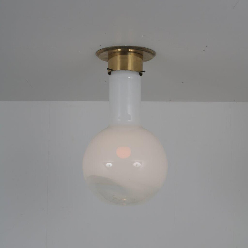 Vintage glazen plafondlamp van Harrachov, Tsjechië 1970