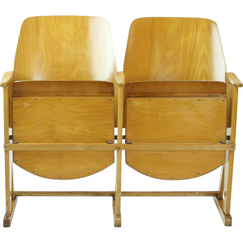 Vintage pair of Cinema Seater By Ton (Thonet), Czechoslovakia 1960s