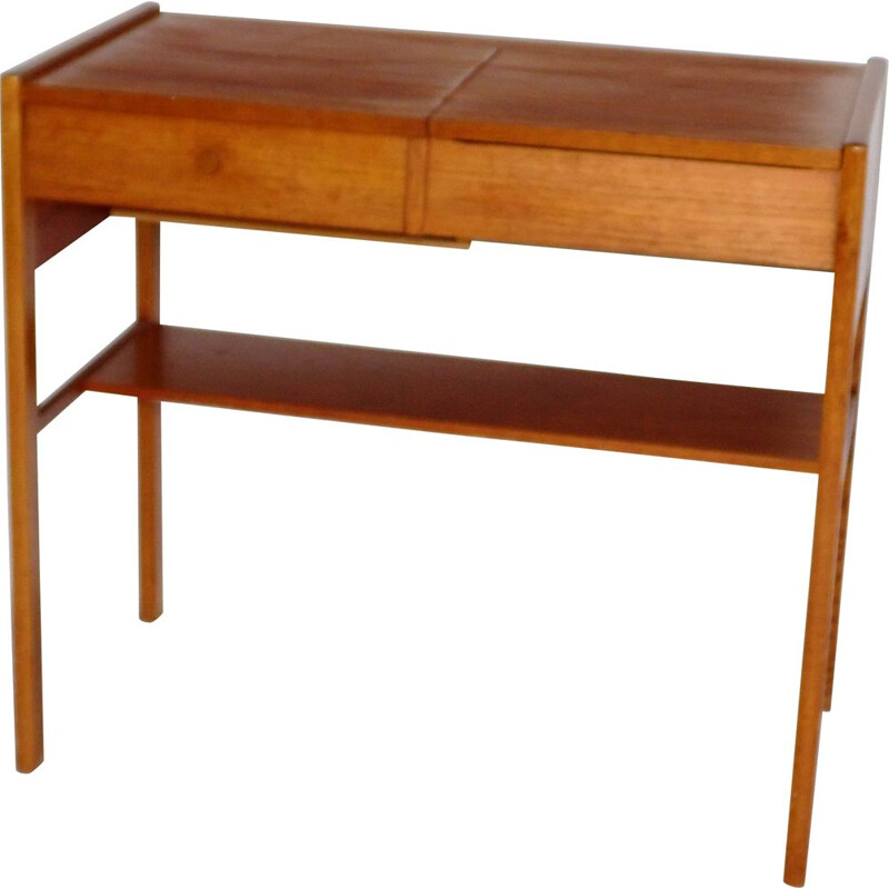 Coiffeuse vintage en teck scandinave 1960