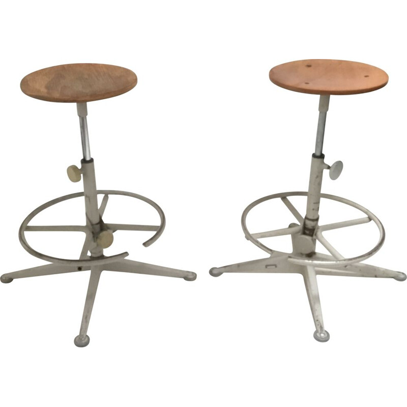 Pair of vintage stools by Friso Kramer for Ahrend le cercle, 1970