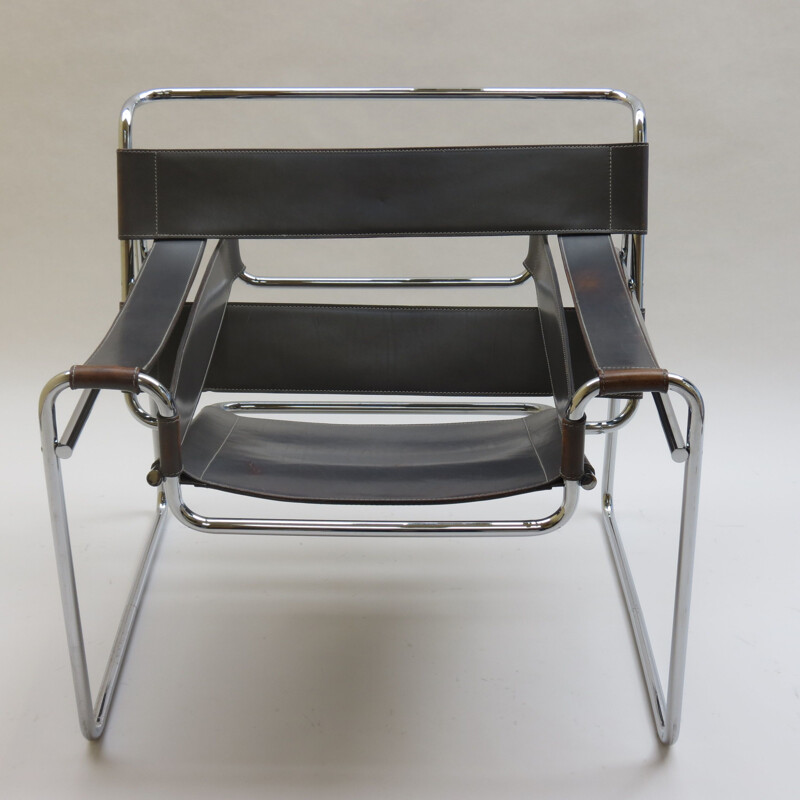 Vintage grey Wassily chair by Marcel Breuer for Knoll, 1980