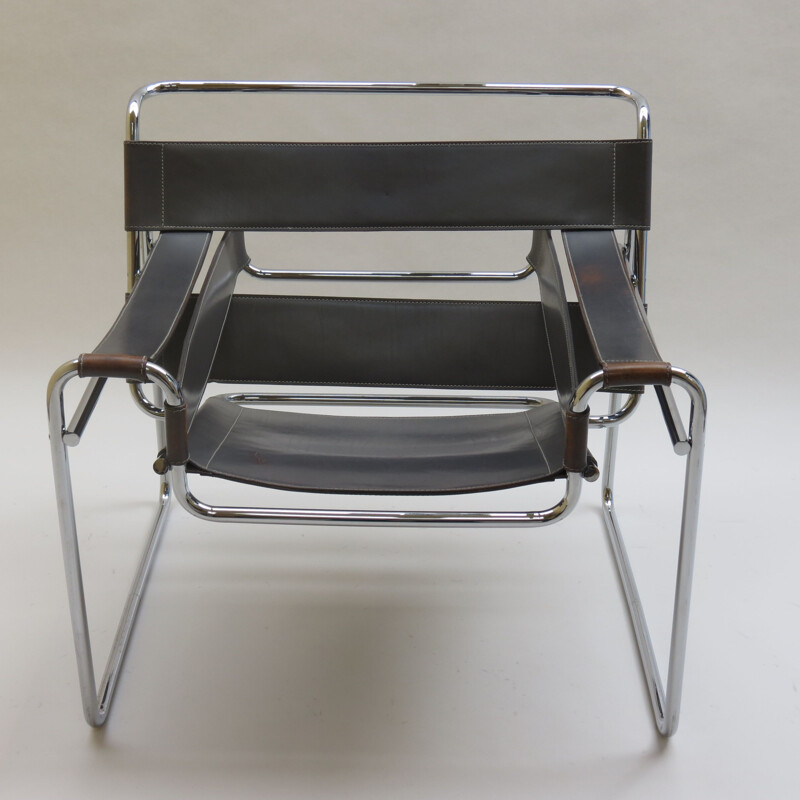 Vintage grey Wassily chair by Marcel Breuer for Knoll, 1980