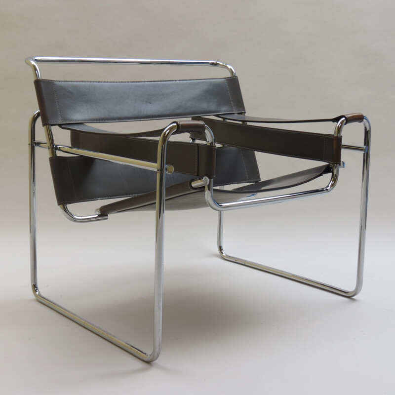 Vintage grey Wassily chair by Marcel Breuer for Knoll, 1980