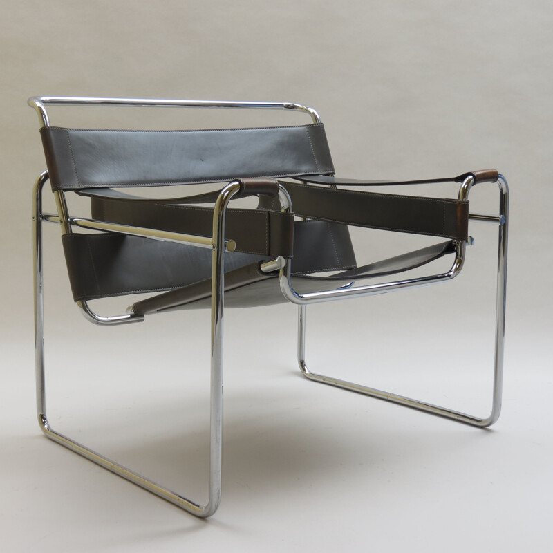 Vintage grey Wassily chair by Marcel Breuer for Knoll, 1980