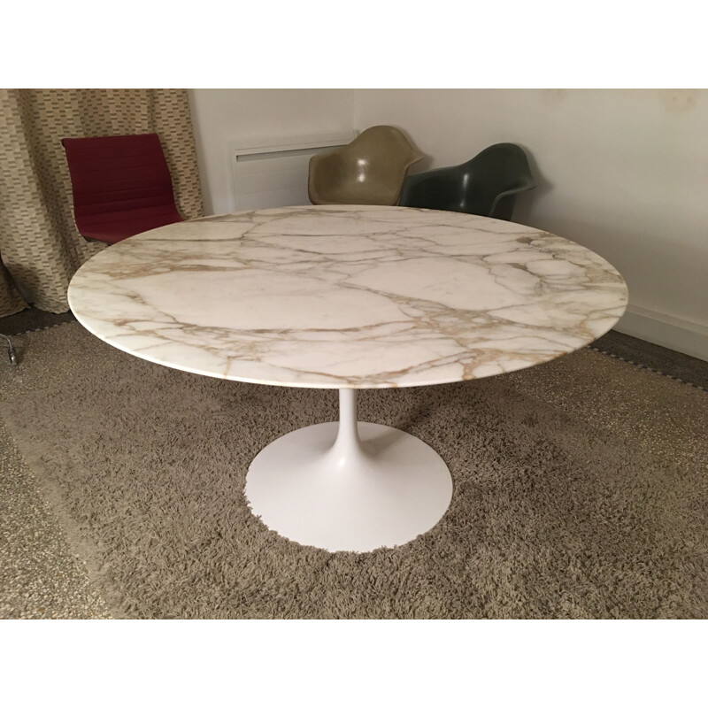 Table à repas vintage en marbre par Eero Saarinen, 1980