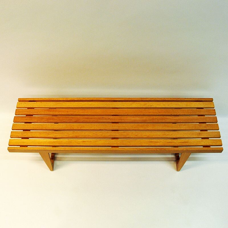 Vintage Tokyo oak bench by Yngvar Sandström for NK, 1964