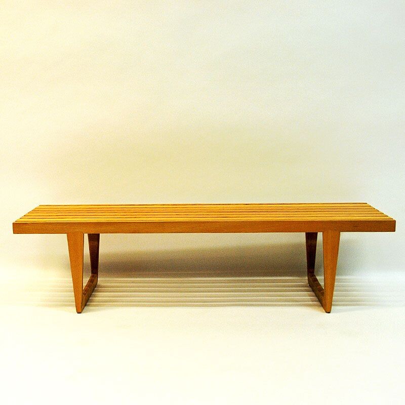 Vintage Tokyo oak bench by Yngvar Sandström for NK, 1964