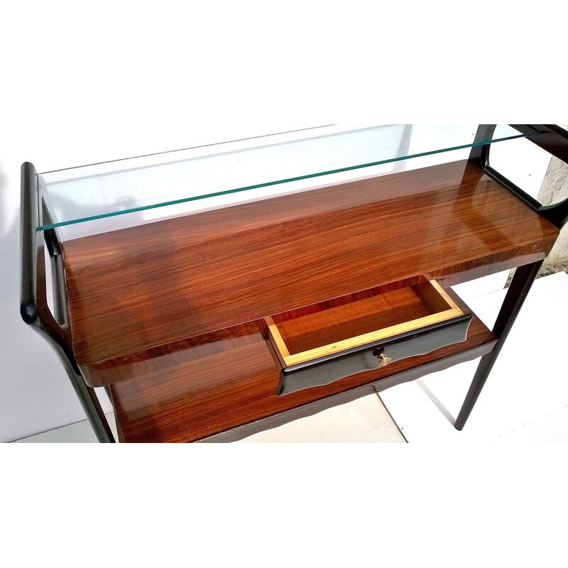 Vintage mahogany console table, Italy, 1950s