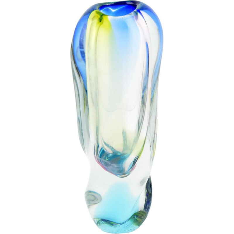 Vintage glass vase by Hana Machovska for Novy Bor, 1960s