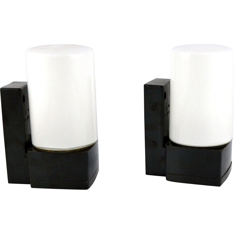 Set of 2 vintage bakelite wall lamps for Elektrosvit Nové Zámky, Czechoslovakia, 1950s