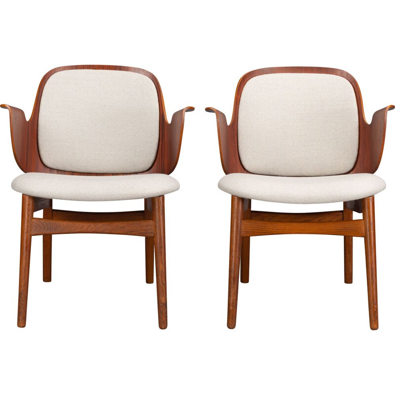 Set of 2 vintage teak armchairs by Arne Hovmand Olsen for Bramin Møbler, 1960s