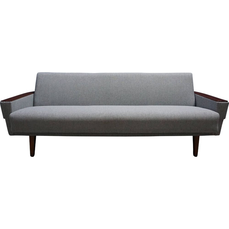 Vintage convertible grey 3-seater sofa, Denmark, 1960s