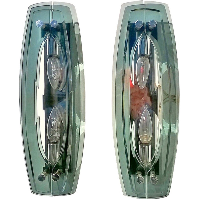 Set of 2 vintage wall lights from Veca, 1960s