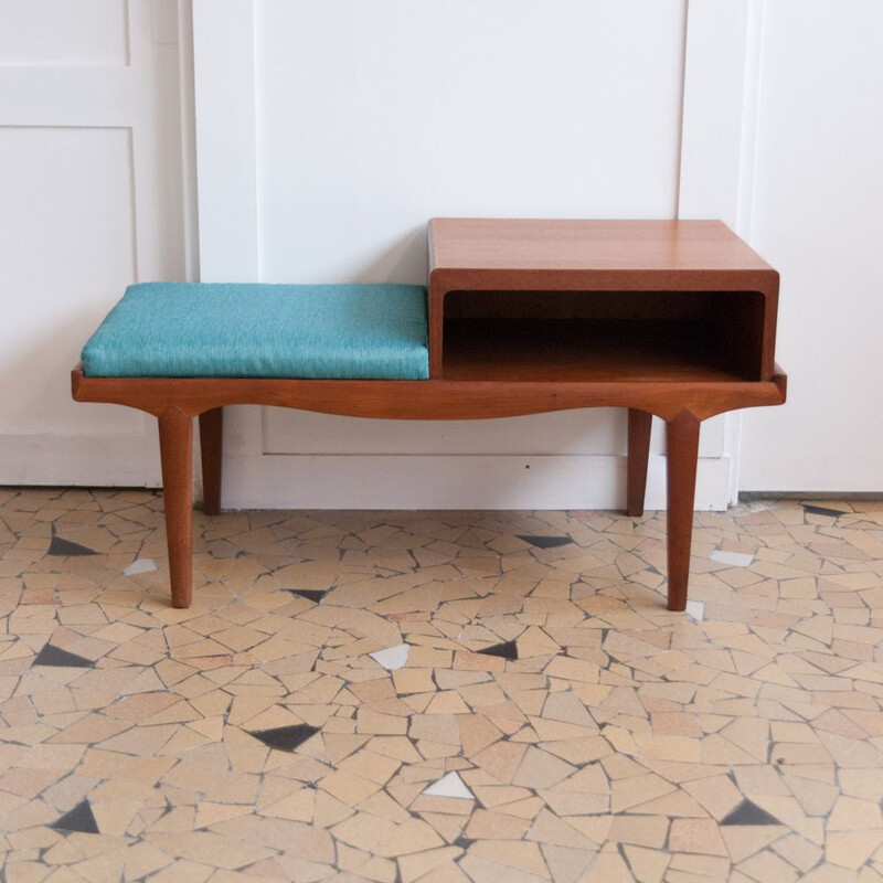 Scandinavian vintage teak bench, 1960s