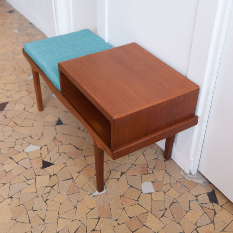 Scandinavian vintage teak bench, 1960s