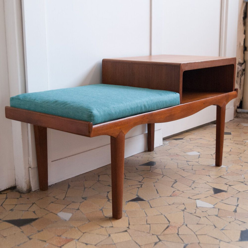 Scandinavian vintage teak bench, 1960s