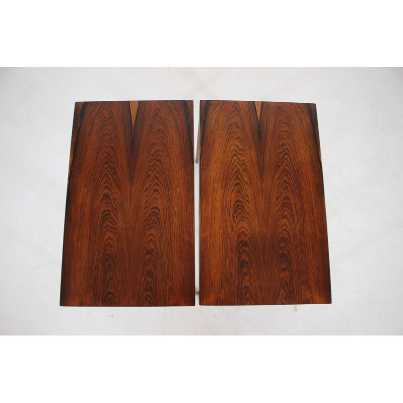 Set of 2 rosewood vintage side tables by Haslev, 1960s