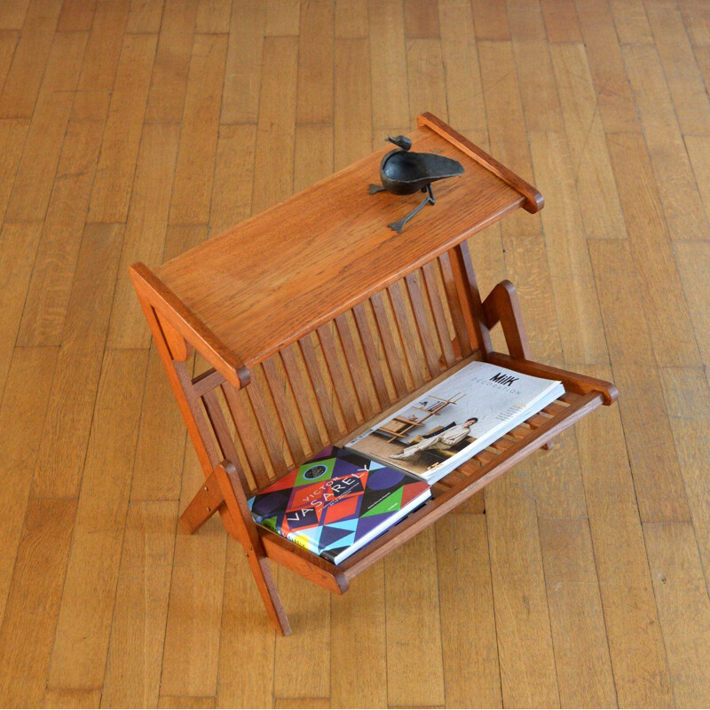 Vintage side table and magazine rack by Pastoe, 1950