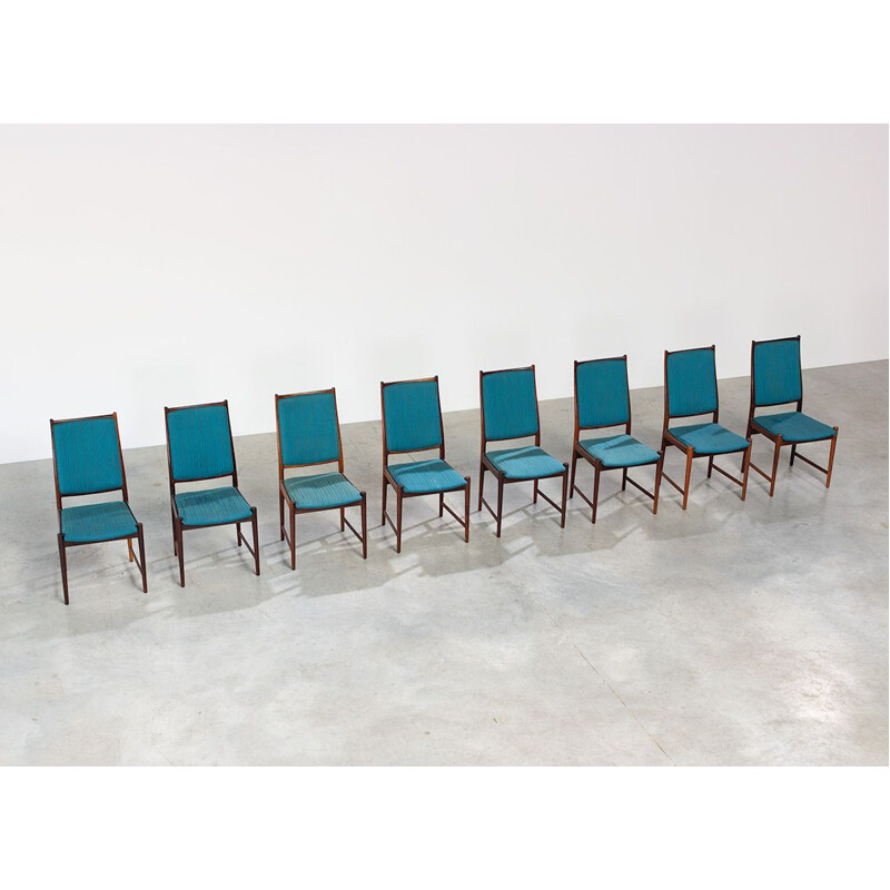 Set of 8 rosewood vintage dining chairs by Torbjorn Afdal, 1960s