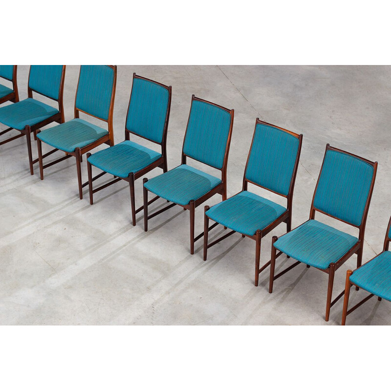 Set of 8 rosewood vintage dining chairs by Torbjorn Afdal, 1960s