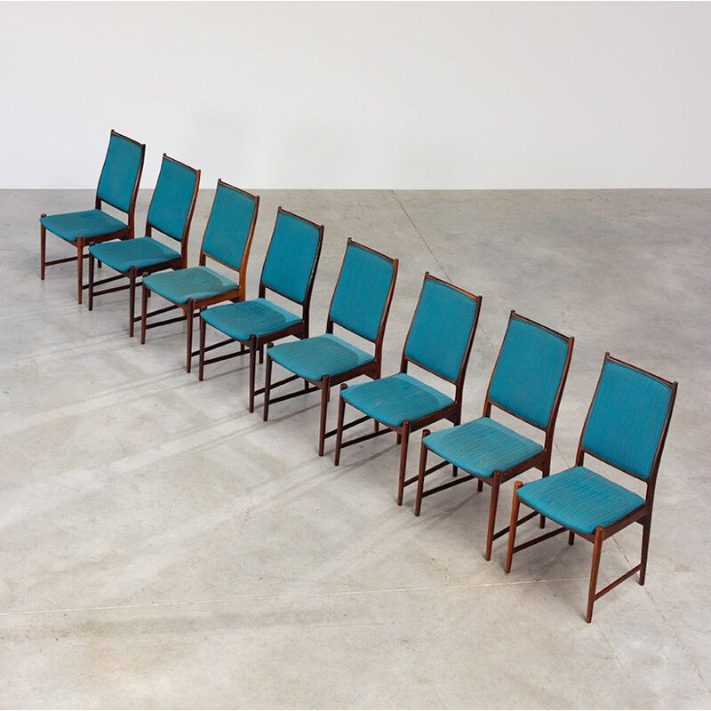 Ensemble de 8 chaises à repas vintage en palissandre par Torbjorn Afdal, 1960