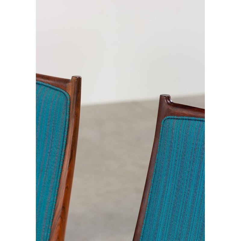 Set of 8 rosewood vintage dining chairs by Torbjorn Afdal, 1960s