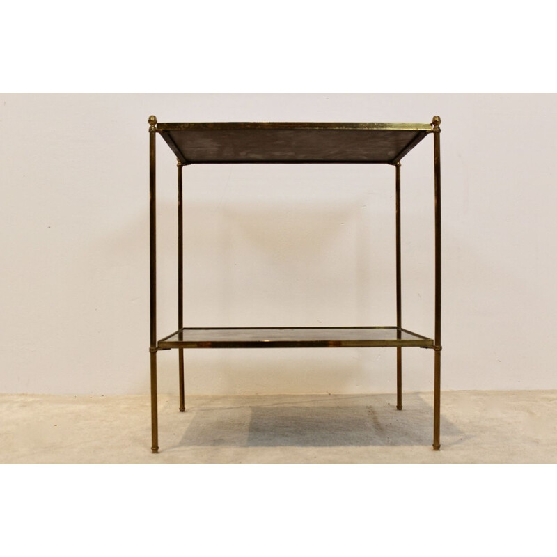 Bronze and brass vintage side table by Maison Charles, 1970s