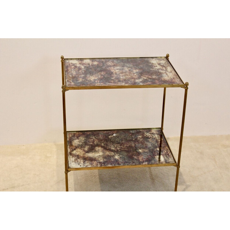 Bronze and brass vintage side table by Maison Charles, 1970s