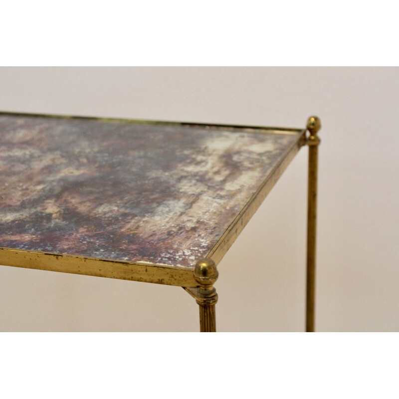 Bronze and brass vintage side table by Maison Charles, 1970s