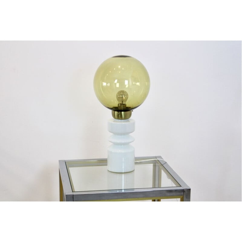 Vintage table lamp in glass and brass, 1960