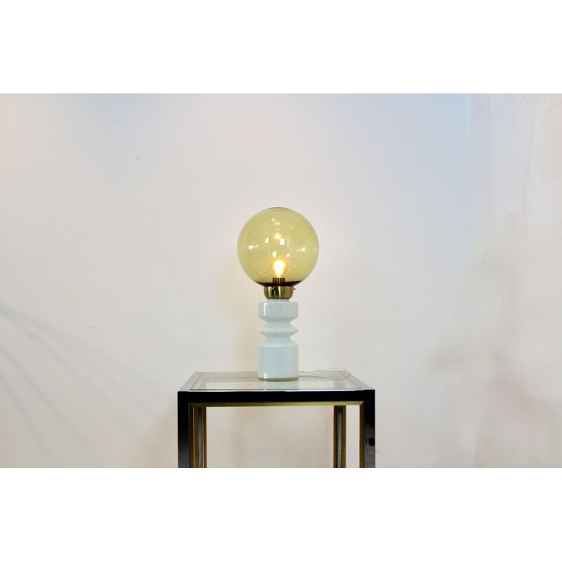 Vintage table lamp in glass and brass, 1960