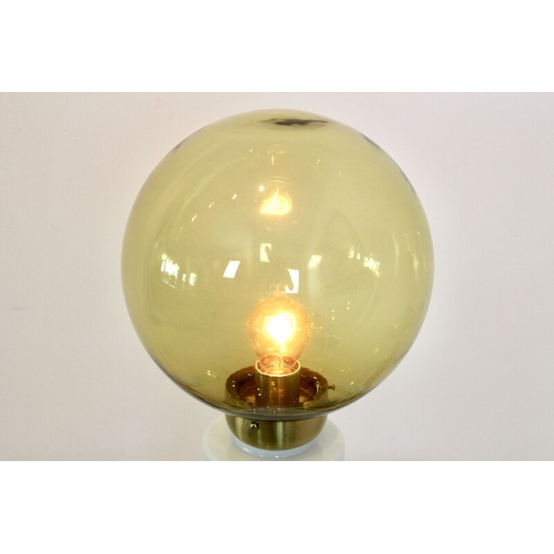 Vintage table lamp in glass and brass, 1960