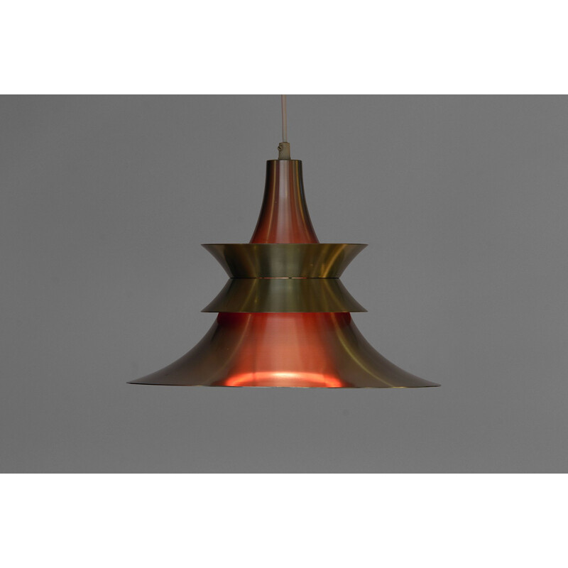 Brass vintage pendant light by Superlight, 1970s