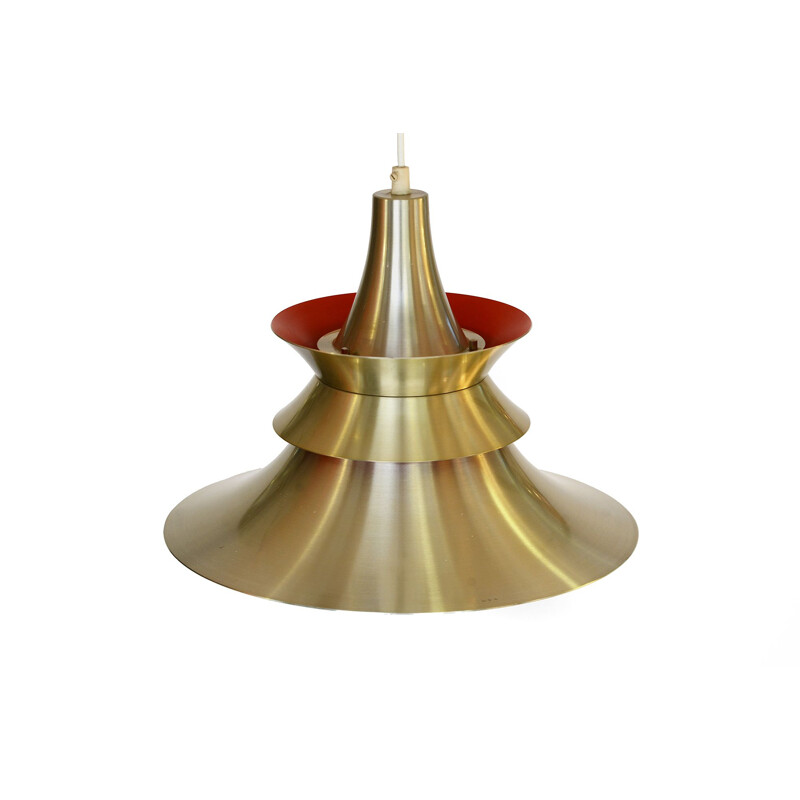Brass vintage pendant light by Superlight, 1970s