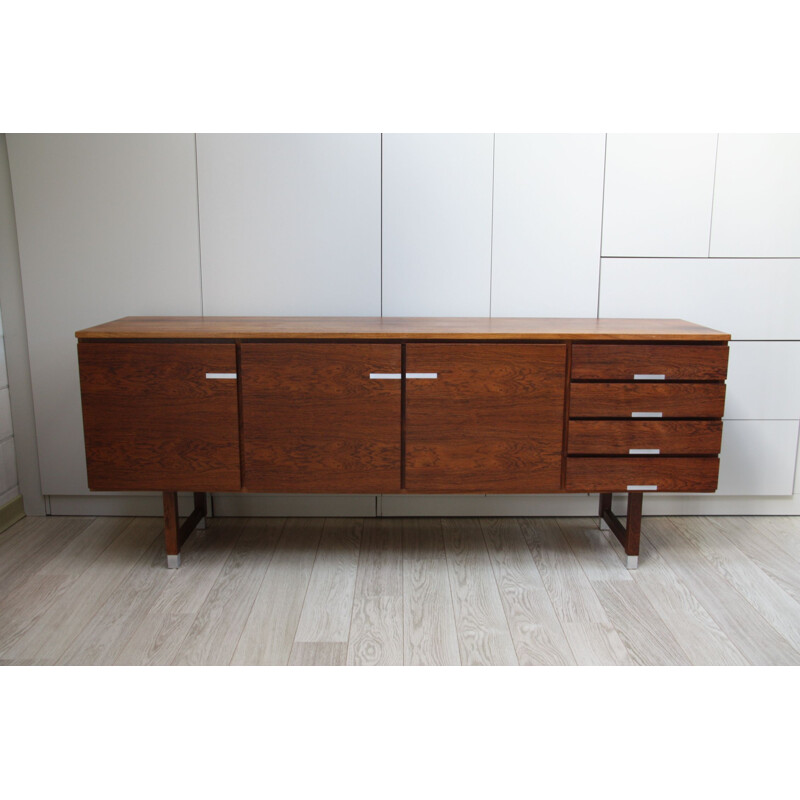 Vintage Sideboard in rosewood and aluminium by Kai Kristiansen, Denmark 1960