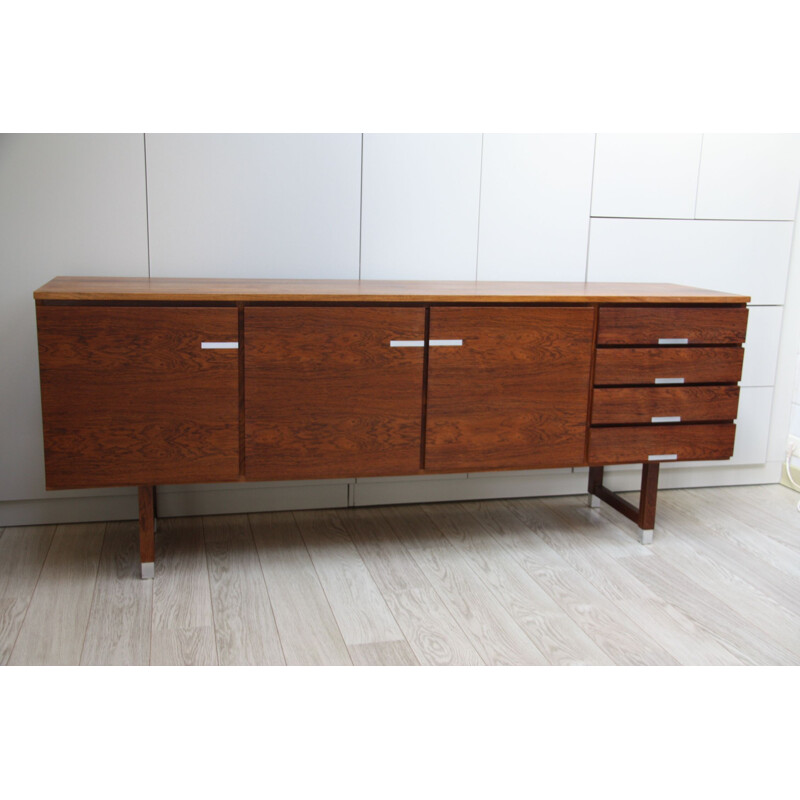 Vintage Sideboard in rosewood and aluminium by Kai Kristiansen, Denmark 1960