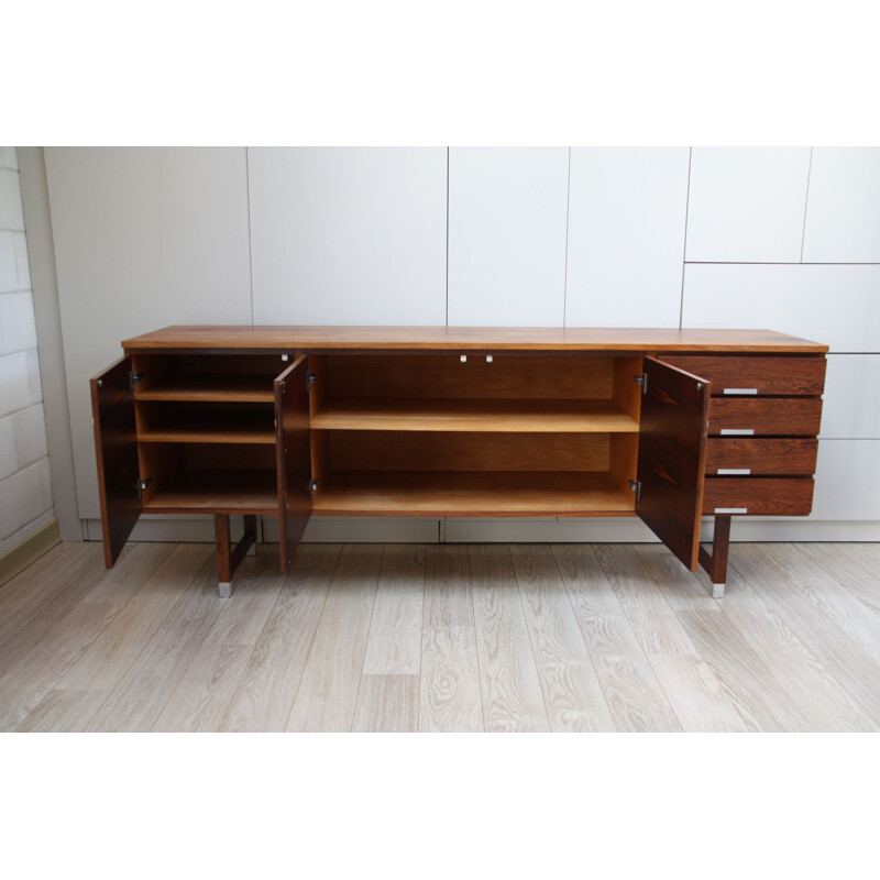 Vintage Sideboard in rosewood and aluminium by Kai Kristiansen, Denmark 1960