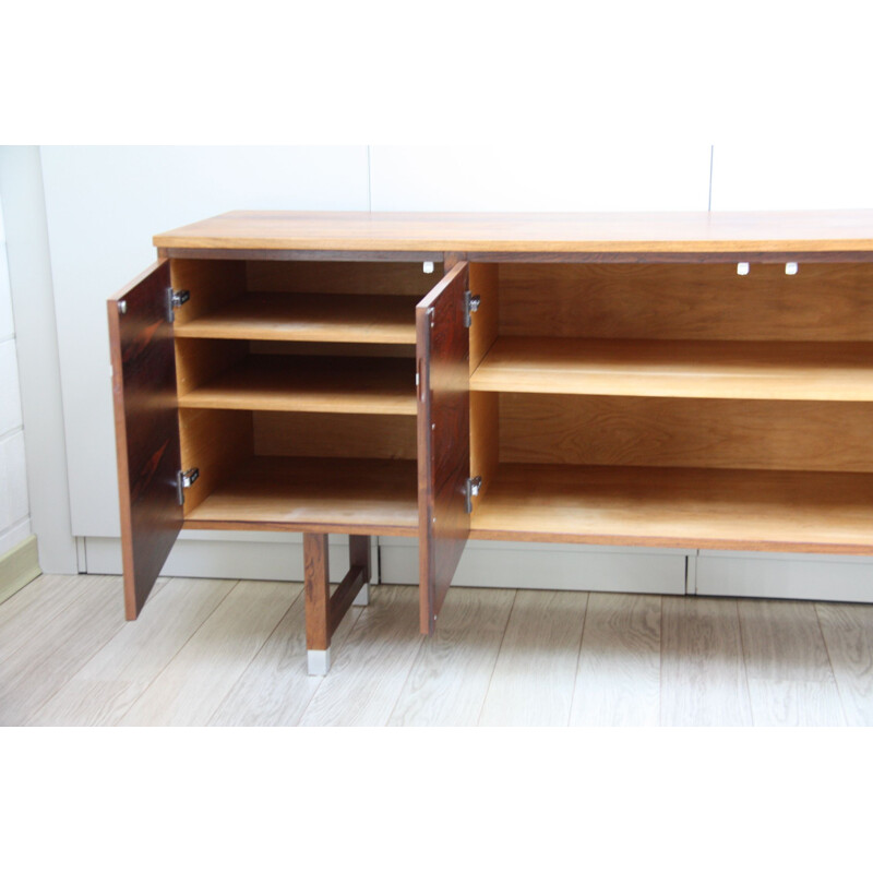 Vintage Sideboard in rosewood and aluminium by Kai Kristiansen, Denmark 1960