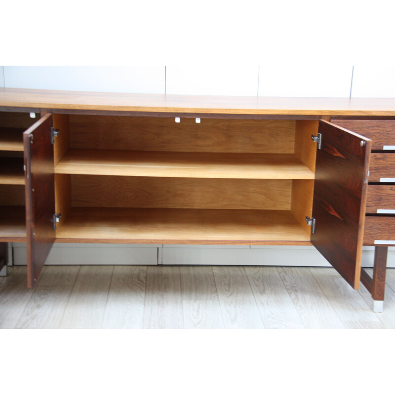 Vintage Sideboard in rosewood and aluminium by Kai Kristiansen, Denmark 1960