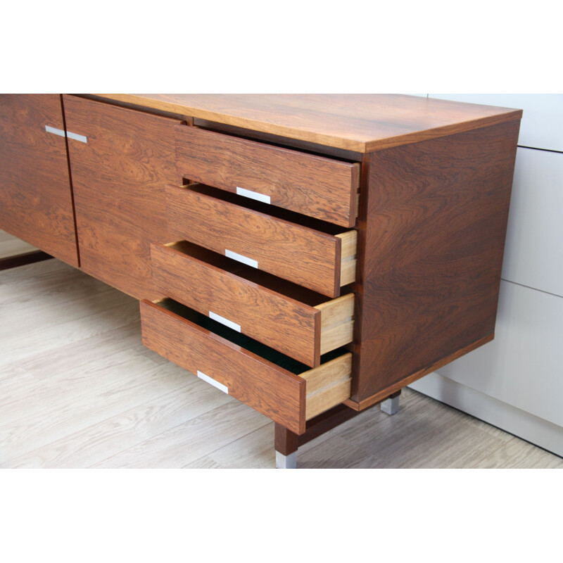 Vintage Sideboard in rosewood and aluminium by Kai Kristiansen, Denmark 1960