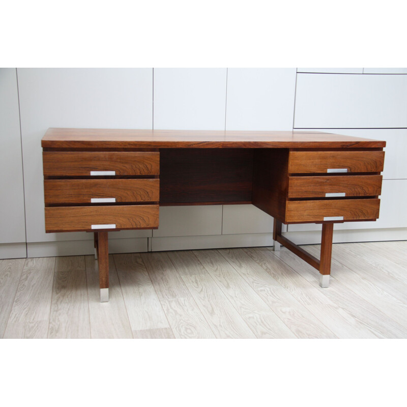 Vintage Desk EP 40 in rosewood and aluminium by Kai Kristiansen  - Denmark 1960s