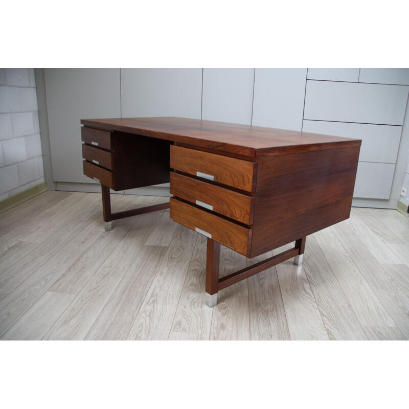 Vintage Desk EP 40 in rosewood and aluminium by Kai Kristiansen  - Denmark 1960s